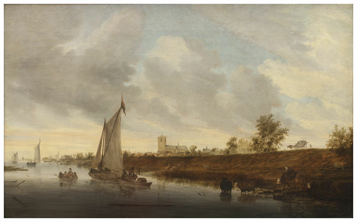 Paysage de rivière, Ruysdael, Salomon van, XVIIe siècle (1600 - 1700)