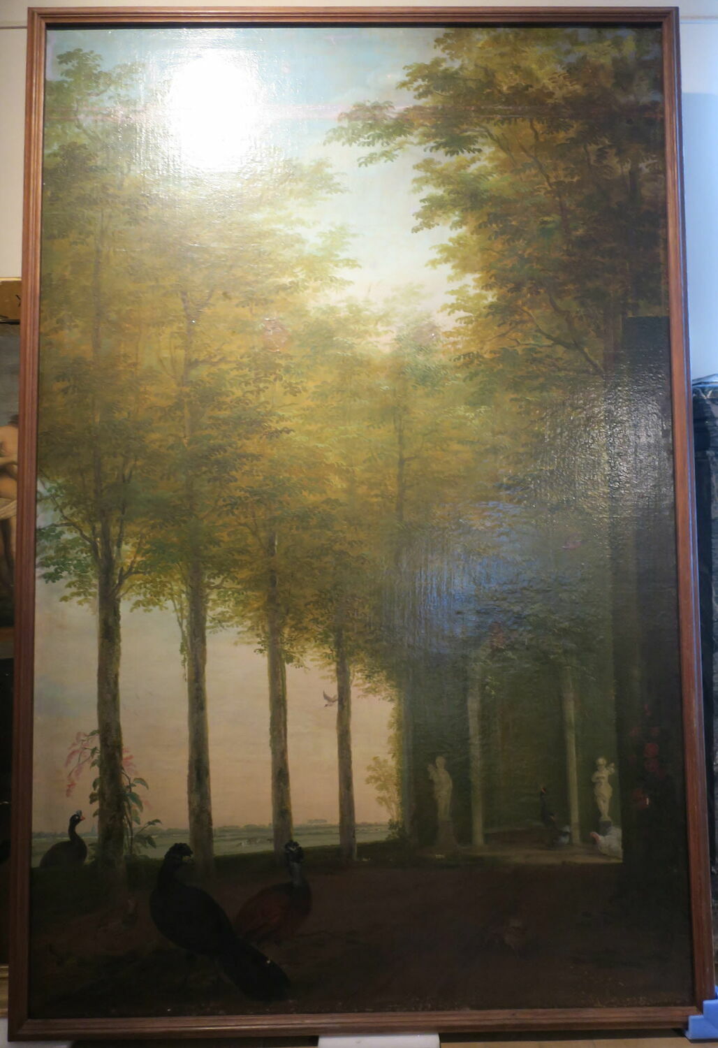 Panneau décoratif (paysage au rideau d'arbres), Schouman, Aert, XVIIIe siècle (1700 - 1800)