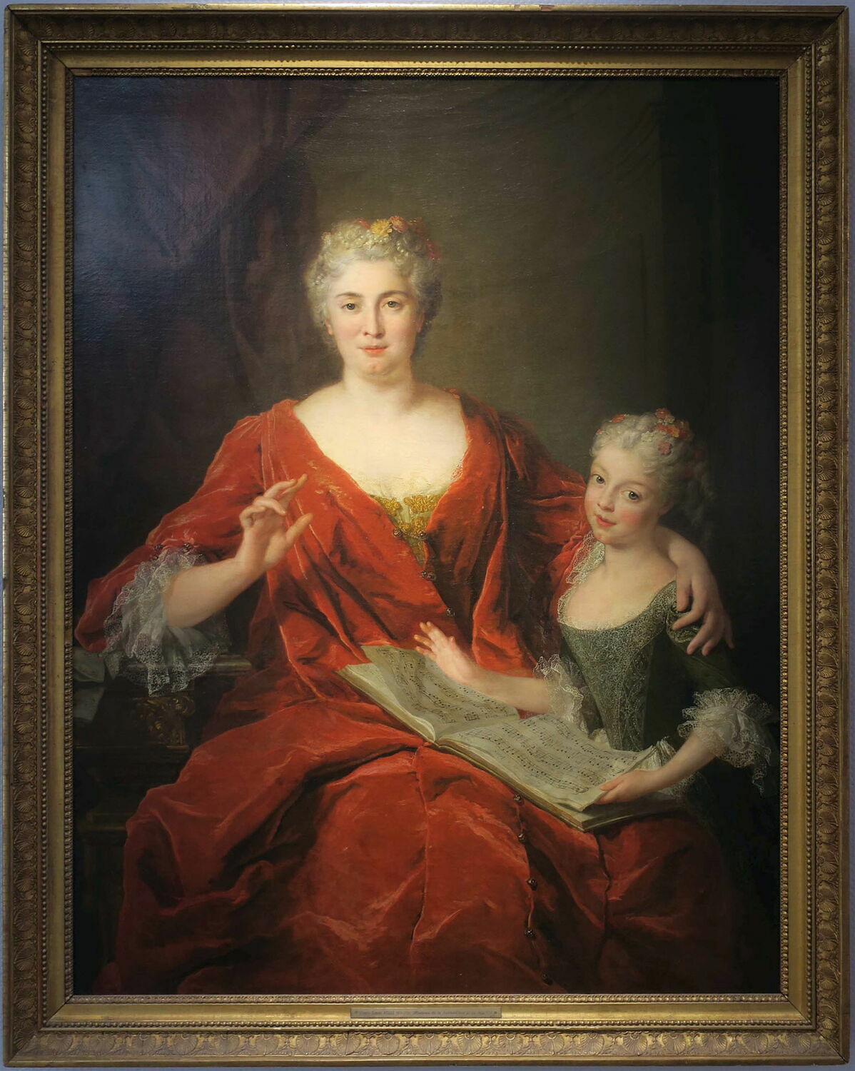 Portrait de Madame de La Sablonnière et sa fille., Belle, Alexis Simon, 1e quart du XVIIIe siècle (1724)