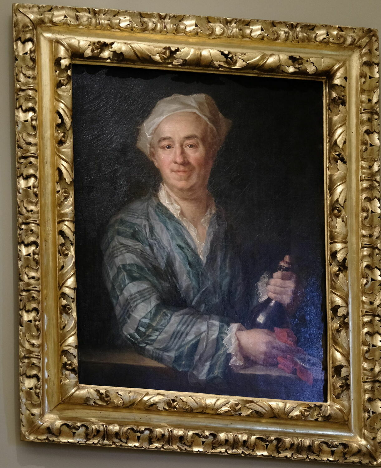 Portrait d'homme tenant une bouteille, dit aussi Homme tenant une bouteille de champagne, France, XVIIIe siècle (1700 - 1800)