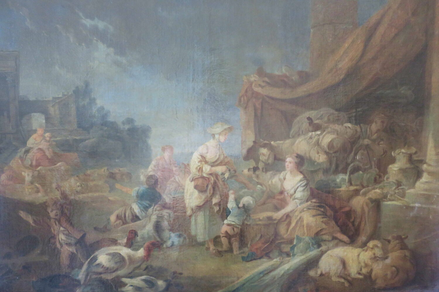 Scène champêtre, dit aussi La Ferme, Huet, Jean-Baptiste, 2e moitié du XVIIIe siècle (1750 - 1800)