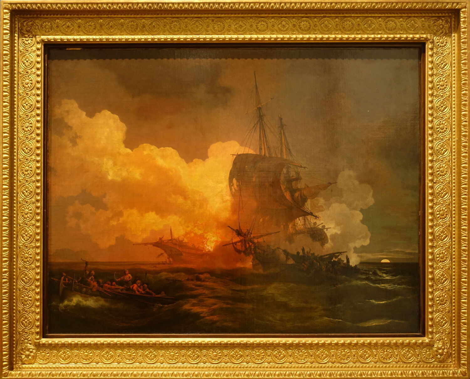 Combat naval, Loutherbourg, Jacques Philippe II, 2e moitié du XVIIIe siècle (1750 - 1800)