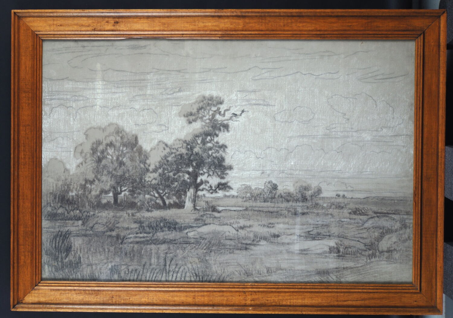 Esquisse de paysage. Plaine avec mare et arbres, Rousseau, Théodore, XIXe siècle (1800 - 1900)