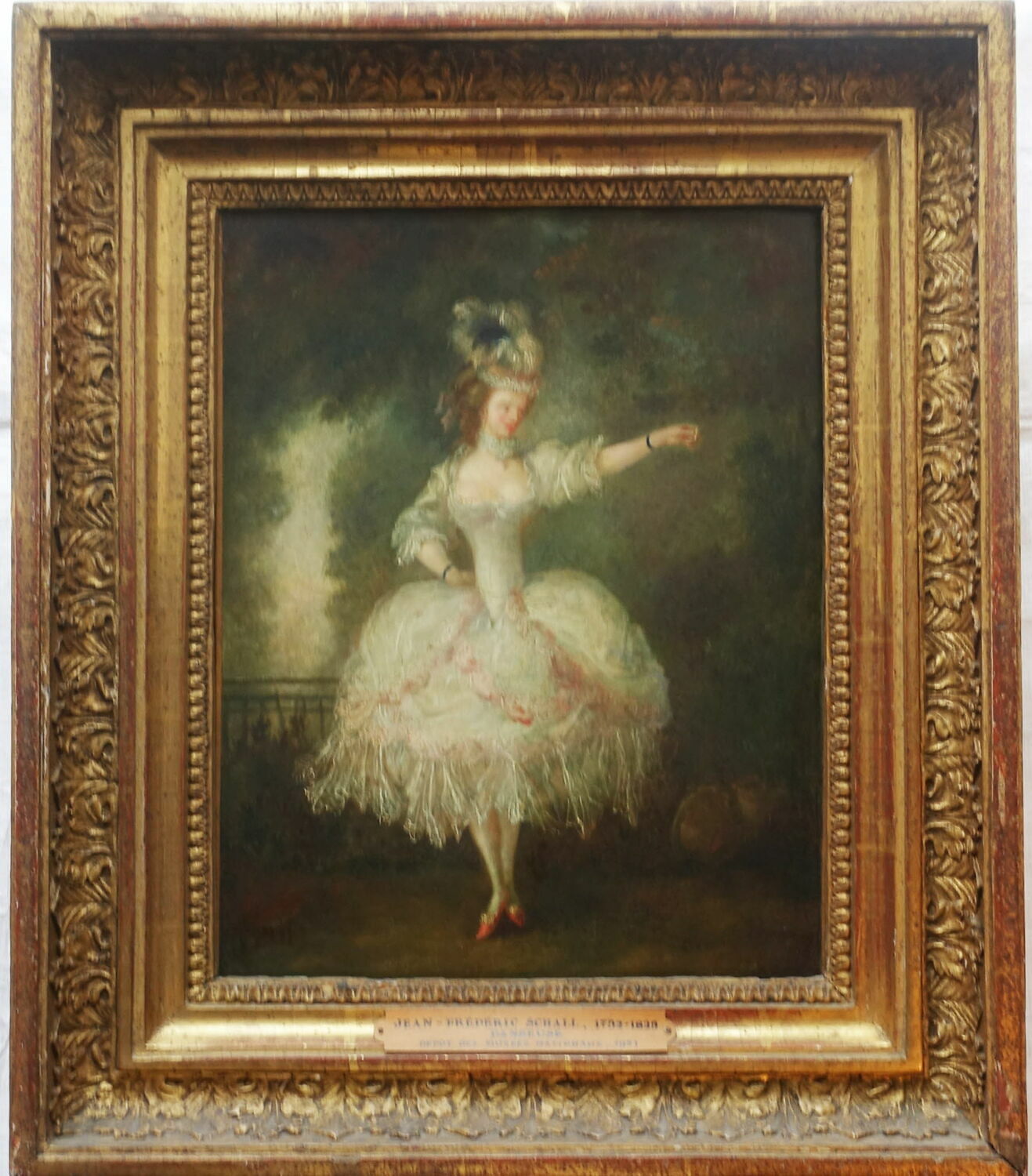 Danseuse (vue de face et tendant le bras gauche en avant), Schall, Jean Frederic, 2e moitié du XVIIIe siècle (1750 - 1800)