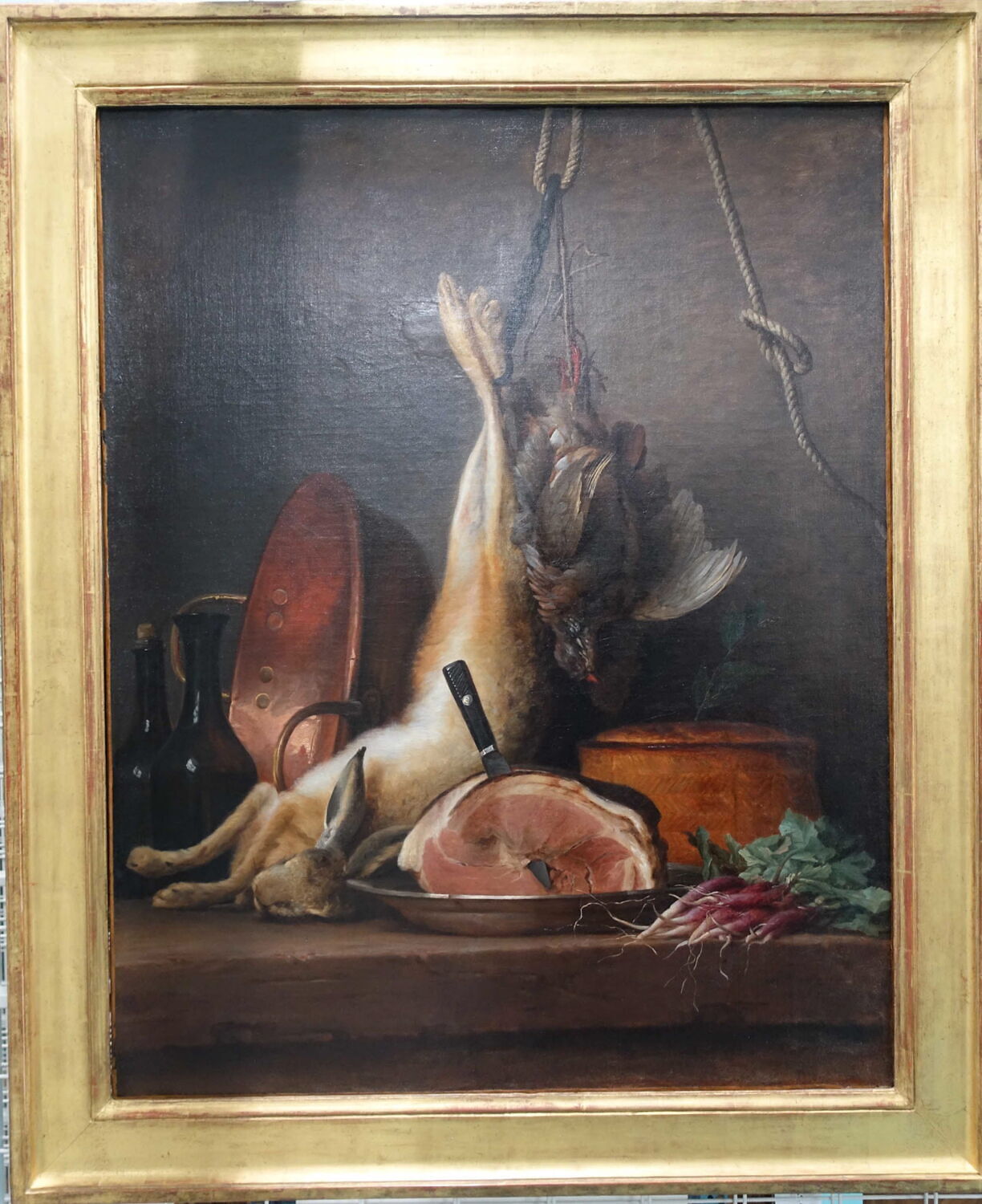 Nature morte : lièvre, perdrix et jambon, Vallayer-Coster, Anne, 3e quart du XVIIIe siècle (1769)
