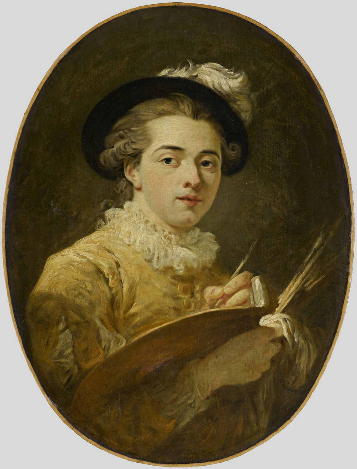 Autoportrait à la palette, Vincent, François-André, 3e tiers du XVIIIe siècle (Vers 1769 - 1770) (1769 - 1770)