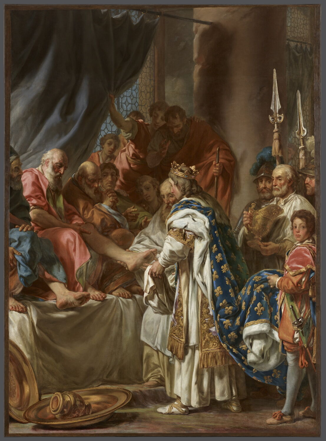 Saint Louis lavant les pieds aux pauvres, Durameau, Louis-Jacques, 3e tiers du XVIIIe siècle (1773)