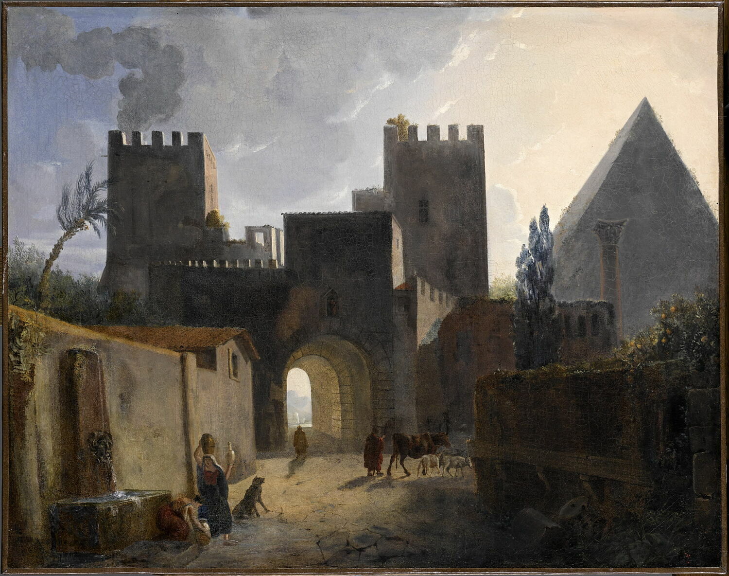 Vue de la Porte Saint-Paul à Rome, effet du matin, Forbin de, Auguste, Louis, Nicolas, Philippe, XIXe siècle (1800 - 1900)