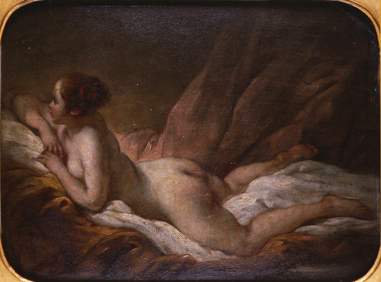 Jeune femme couchée, Boucher, François, XVIIIe siècle (1700 - 1800)