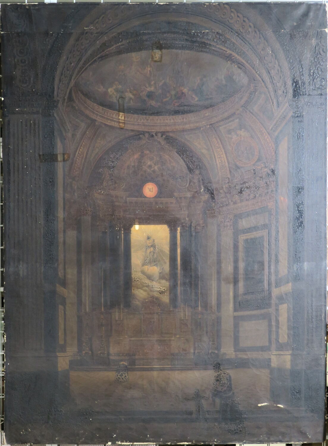 Intérieur de la chapelle de la Vierge dans l'église Saint-Sulpice à Paris, Bouhot, Étienne, 1e quart du XIXe siècle (1821)