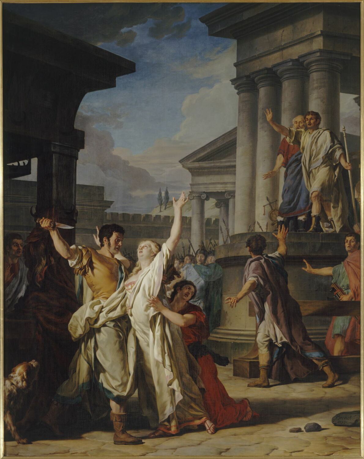 Virginius poignardant sa fille pour l'arracher au décemvir Appius, Brenet, Nicolas Guy, XVIIIe siècle (1783)