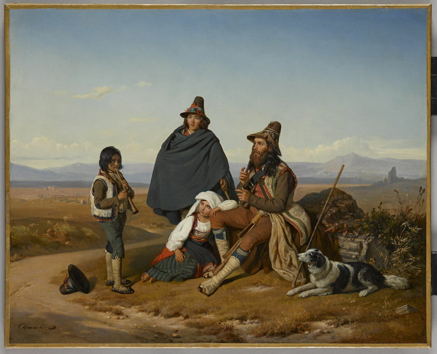 Un Pifferari donnant une leçon à son fils, Duval Le Camus, Pierre, XIXe siècle (1800 - 1900)