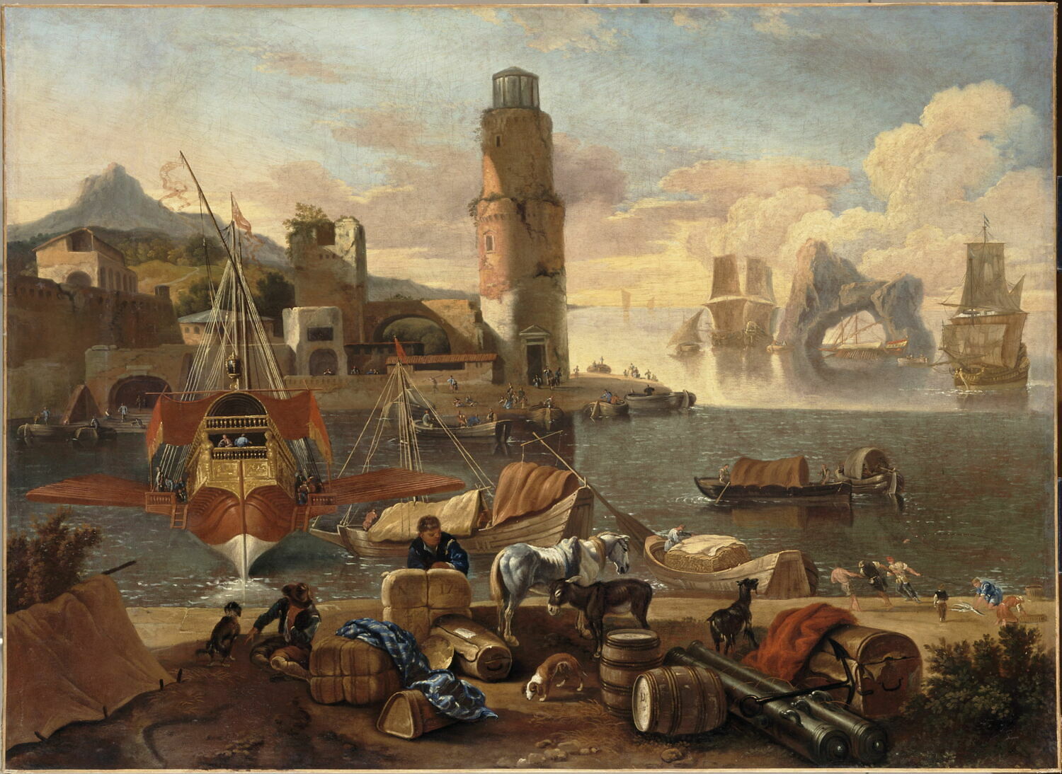 Vue d'un port méridional, Storck, Abraham, XVIIe siècle (1600 - 1700)