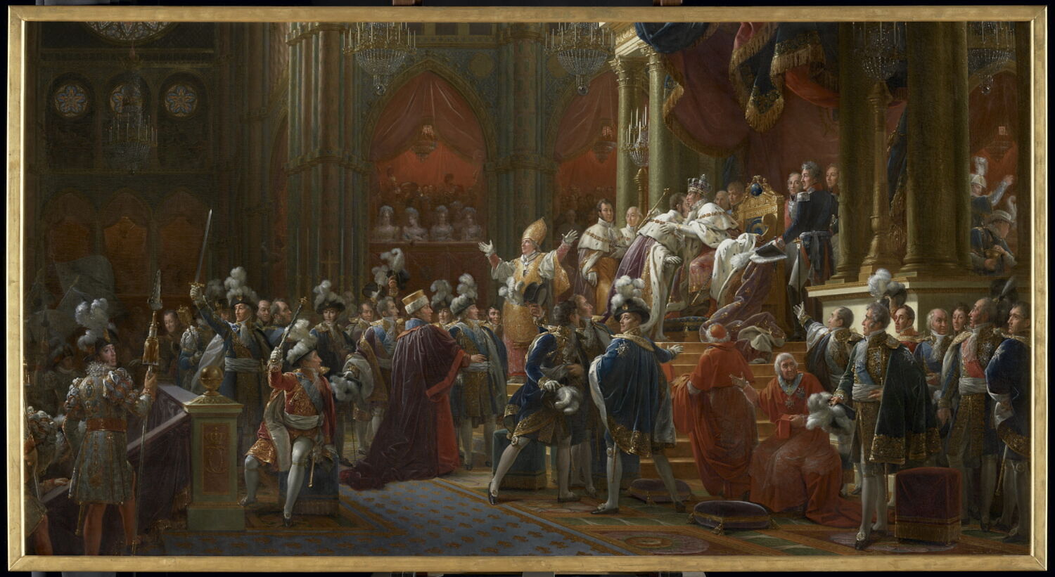 Le sacre du roi Charles X dans la cathédrale Notre-Dame à Reims, le 29 mai 1825., France, 2e quart du XIXe siècle (1831)