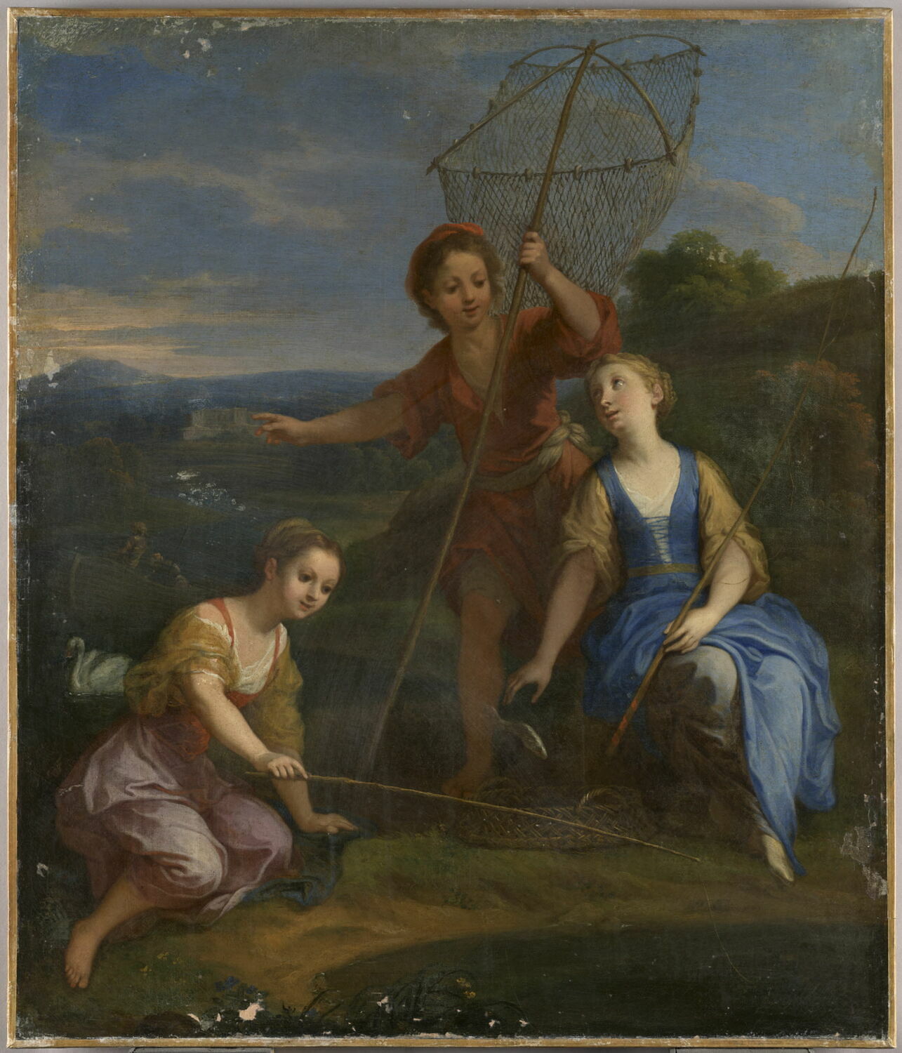 Jeux d'enfants : la pêche, Hallé, Claude-Guy, Début du XVIIIe siècle (1702)