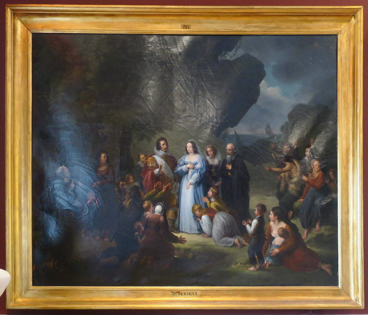 Henriette de France, Reine d'Angleterre, aborde sur les côtes de France, Hersent, Louise, XIXe siècle (1819)