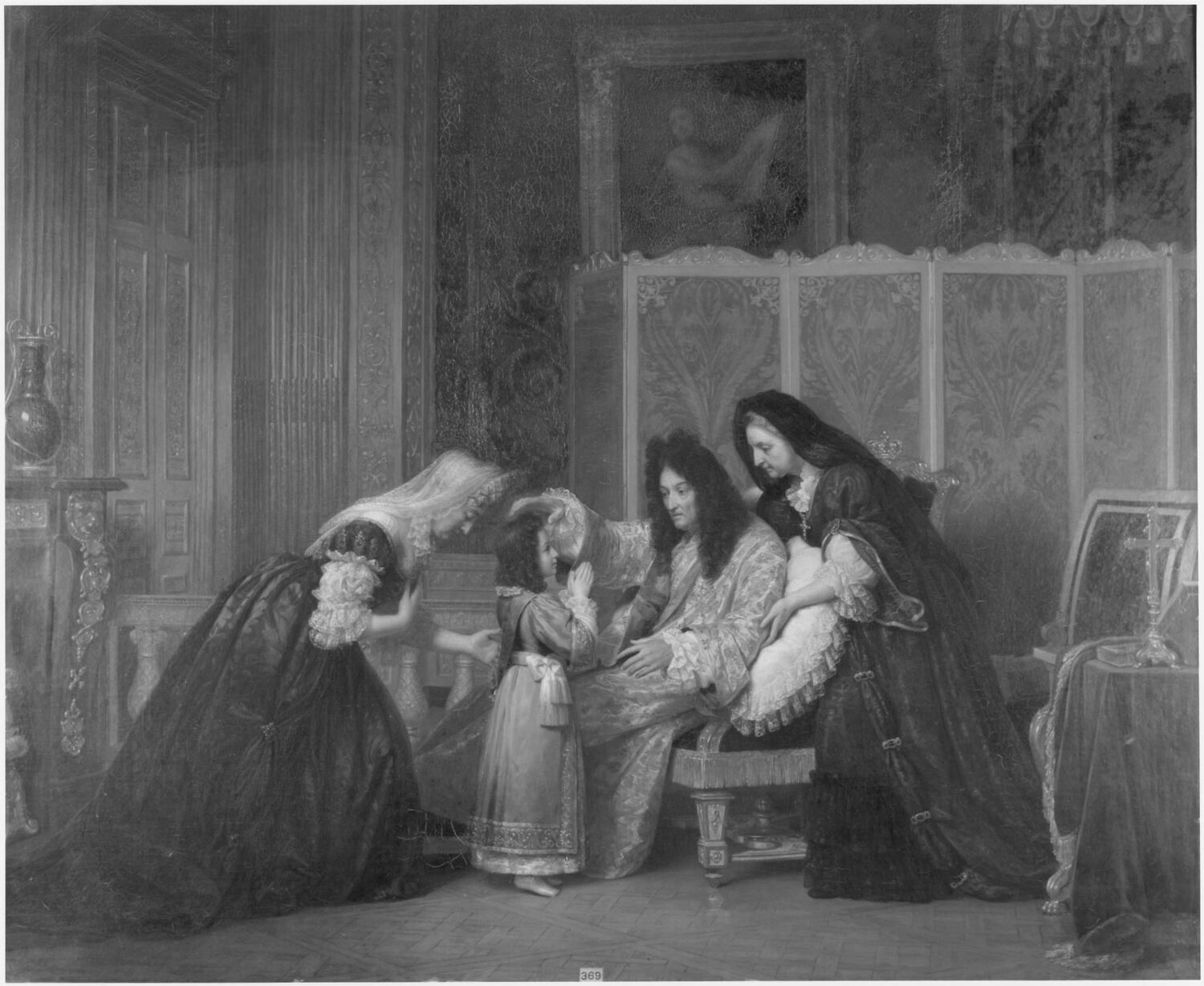 Louis XIV bénissant son arrière-petit-fils, Hersent, Louise, XIXe siècle (1824)