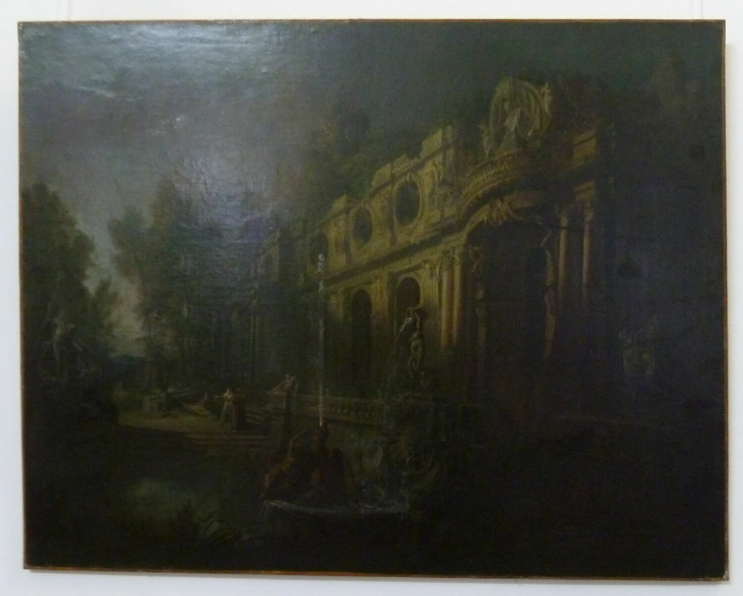 Perspective avec une façade de palais et des fontaines dans un parc, Lajoue, Jacques de, XVIIIe siècle (1700 - 1800)