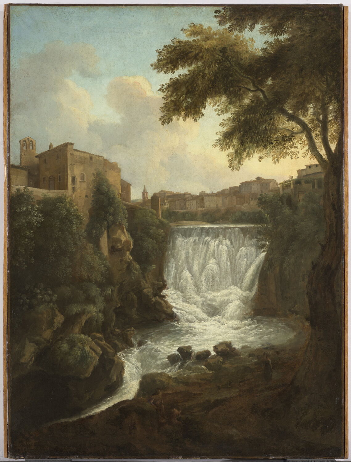 Le Village et les cascades de Tivoli, Busiri, Giovanni Battista, XVIIIe siècle (1700 - 1800)