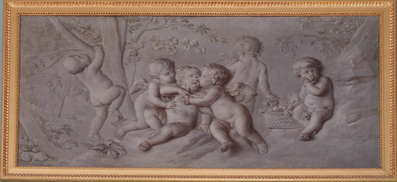 Amours jouant (grisaille), Anonyme, XVIIIe siècle (1700 - 1800)