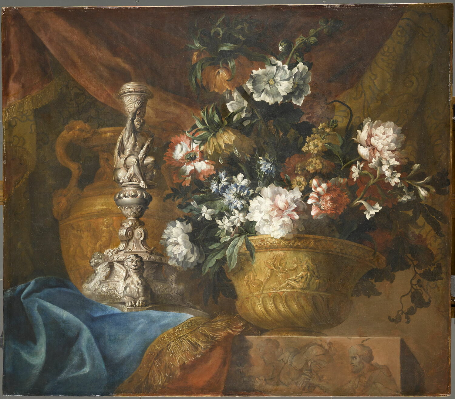 Vase d'or avec des fleurs, Monnoyer, Jean Baptiste, XVIIe siècle (1600 - 1700)
