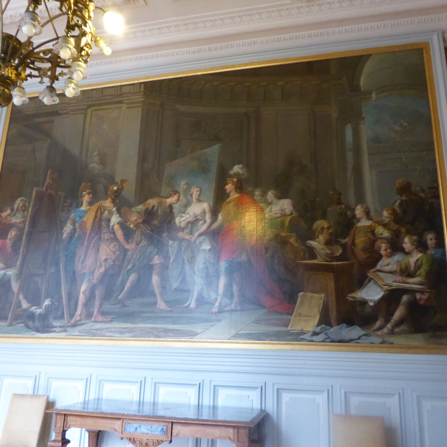 Alexandre chez Apelle, qui lui donne sa maîtresse Campaspe (La Peinture), Restout, Jean II, XVIIIe siècle (1739)