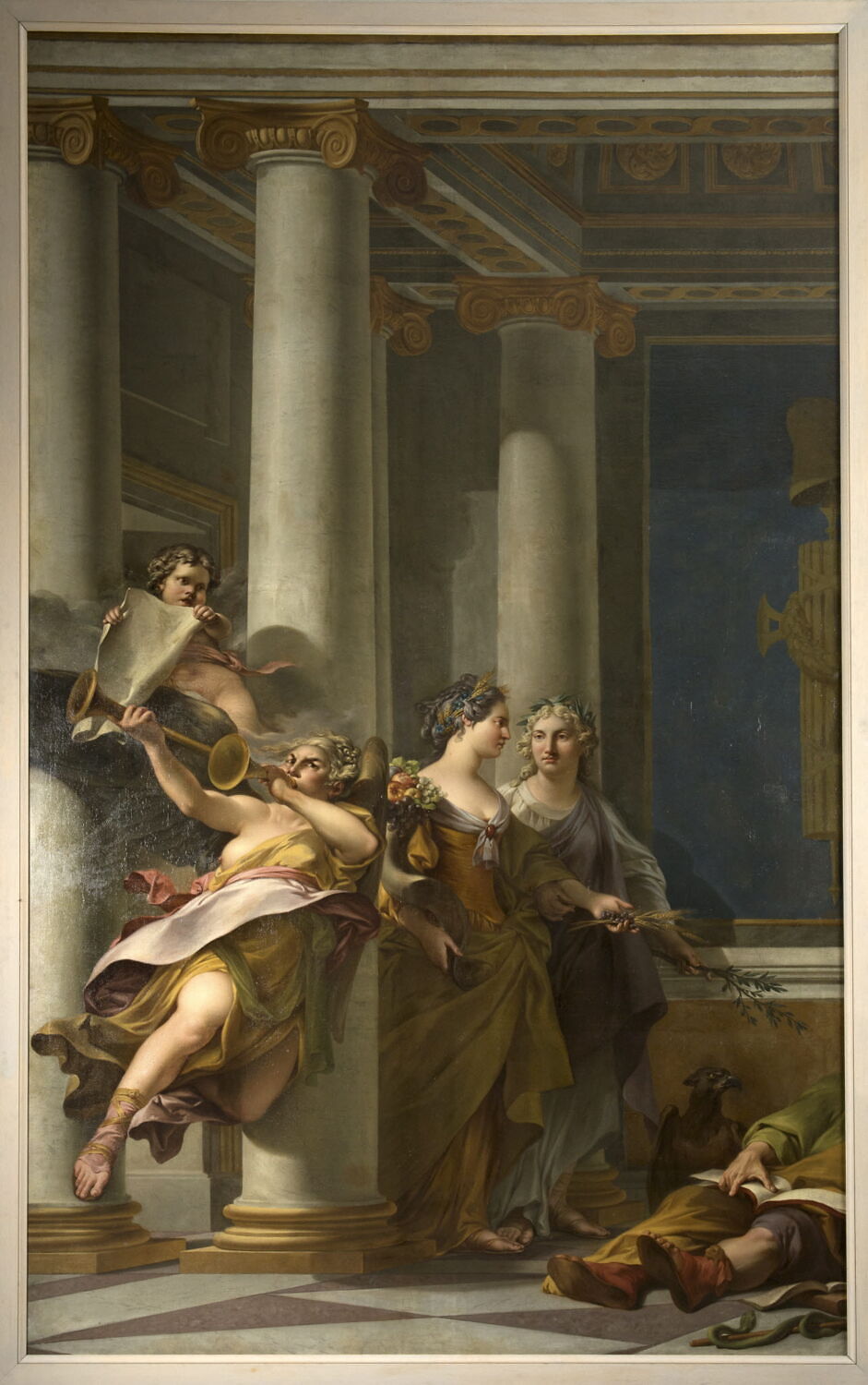 Allégorie de la Révolution ; Minerve remet à Hercule le décret qui a aboli les vices de l'ancien gouvernement., Belle, Clément, 4e quart du XVIIIe siècle (1788 - 1794)