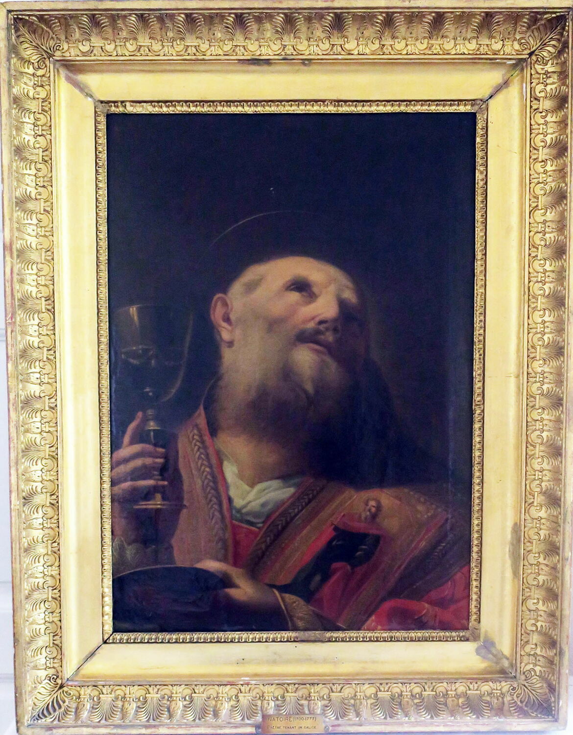 Un Prêtre tenant un ciboire et une patène, Natoire, Charles-Joseph, XVIIIe siècle (1700 - 1800)
