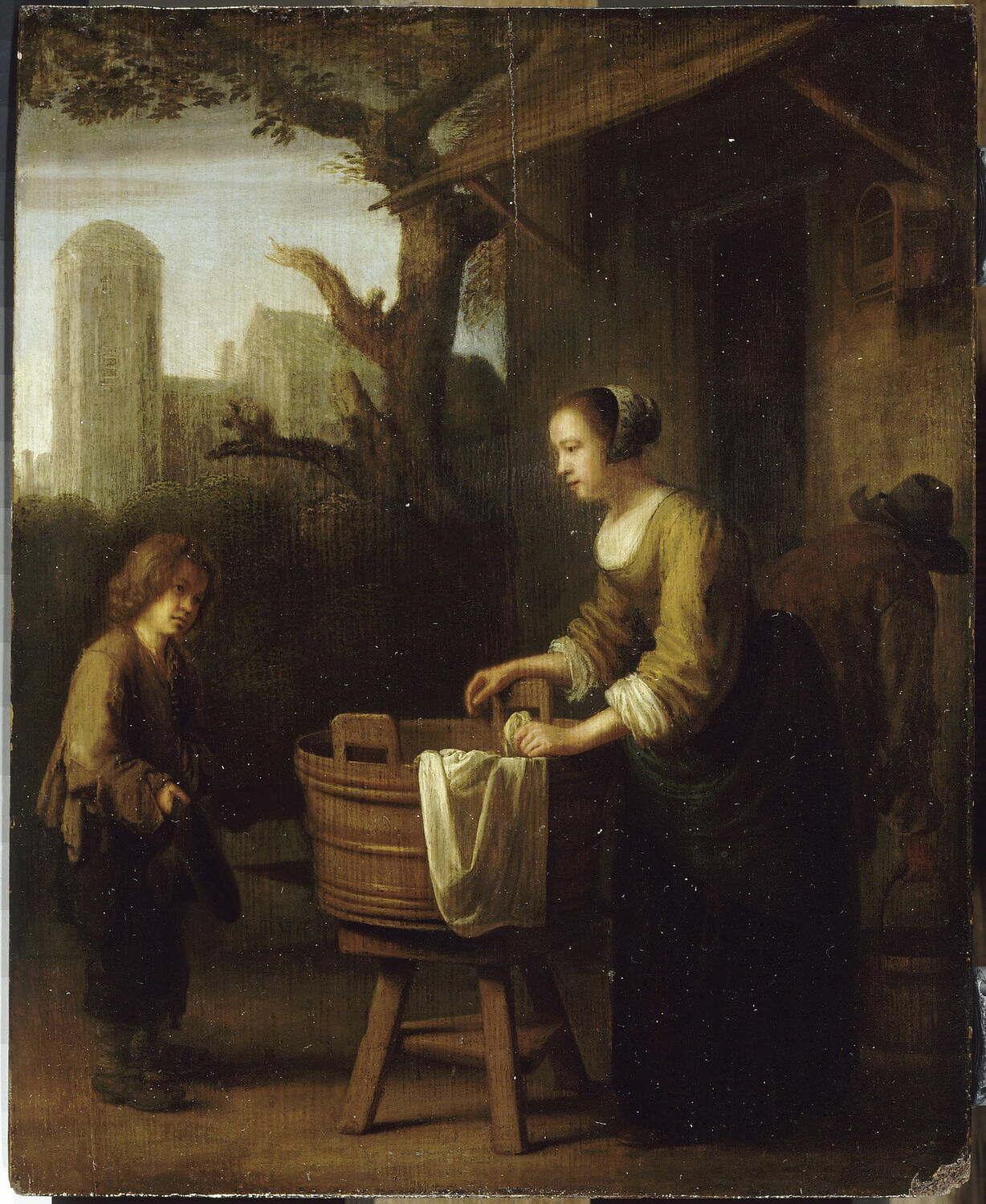 Jeune mendiant et lavandière, Verelst, Pieter, XVIIe siècle (1600 - 1700)