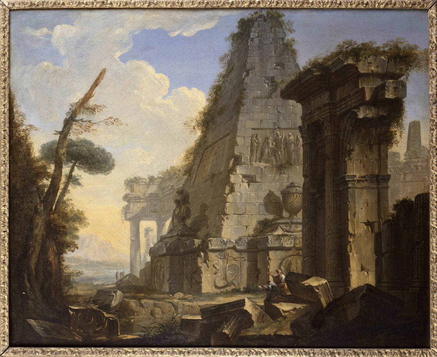 Ruines antiques avec une pyramide, Servandoni, Giovanni Niccolo, XVIIIe siècle (1700 - 1800)