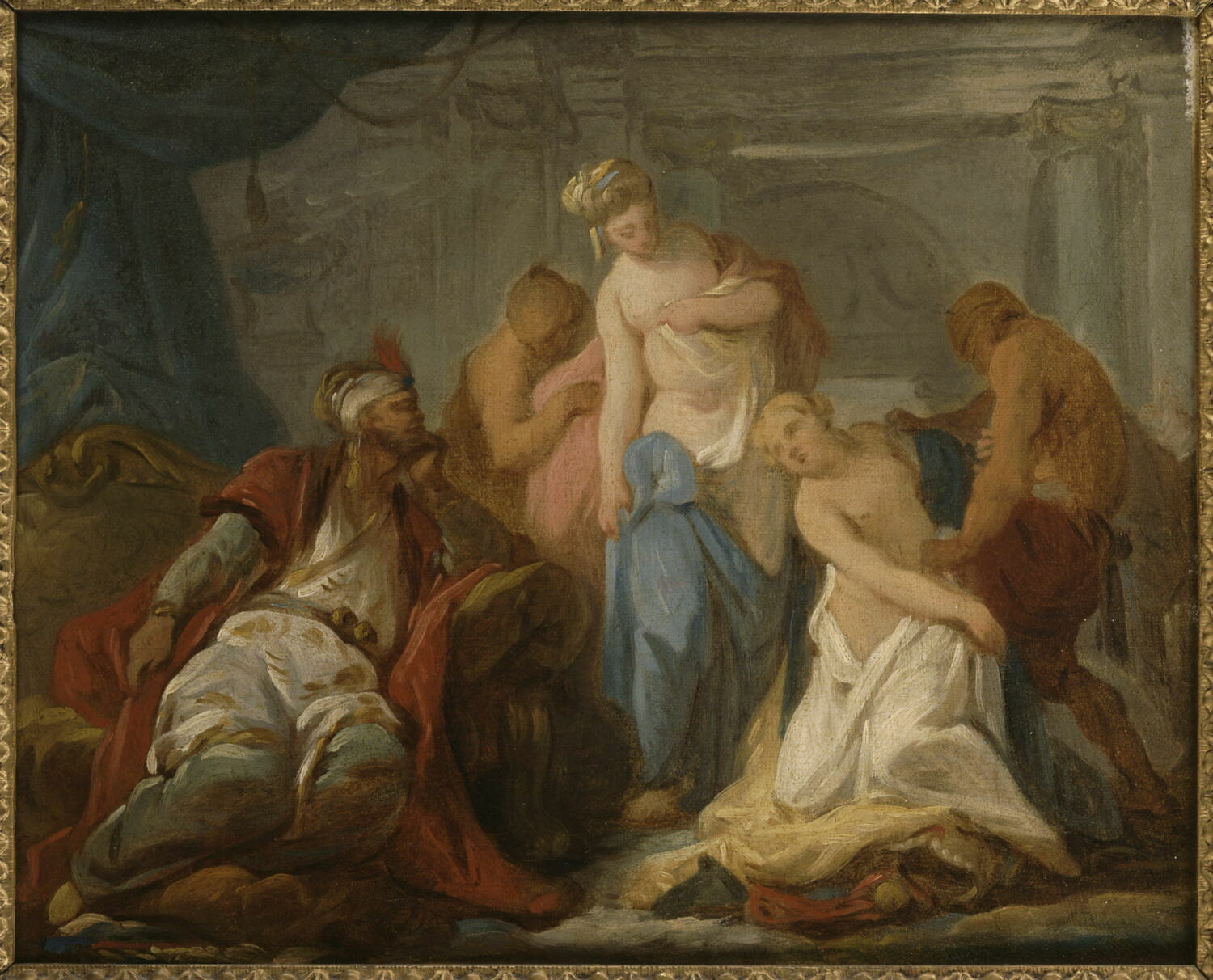 Le Gouverneur du sérail choisissant les épouses, Taraval, Hugues, XVIIIe siècle (1700 - 1800)