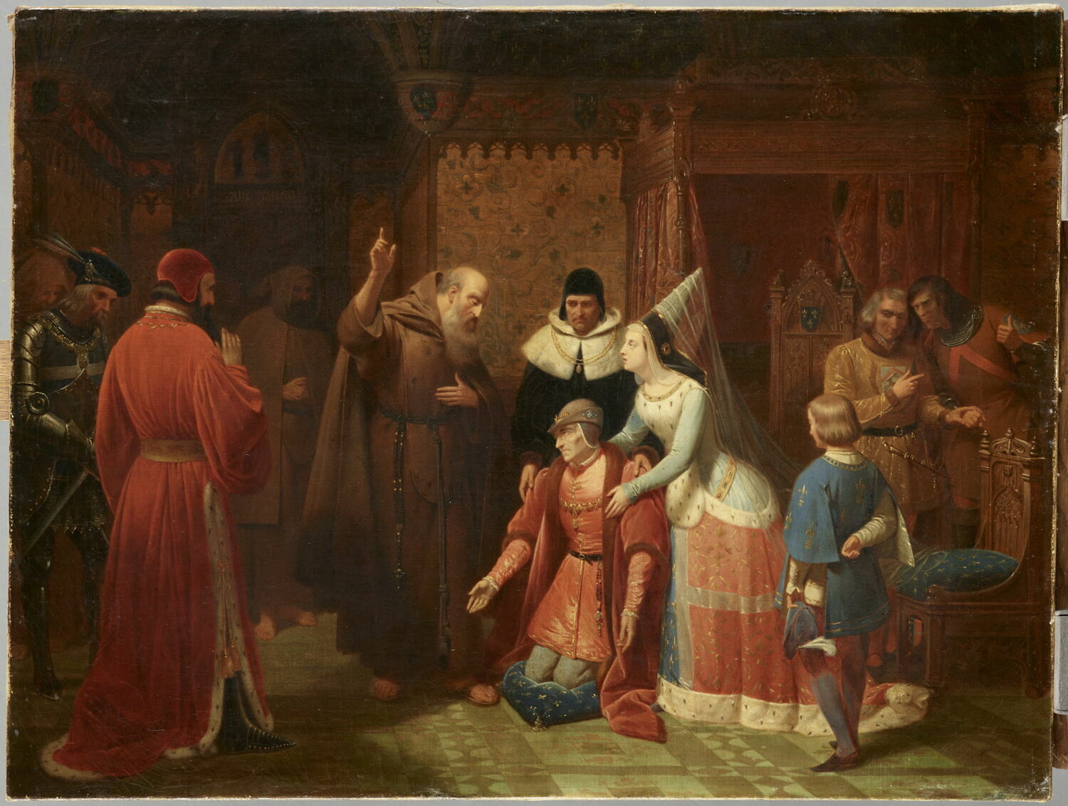 Le roi Louis XI aux pieds de saint François de Paule, Gosse, Nicolas, 2e quart du XIXe siècle (vers 1844)