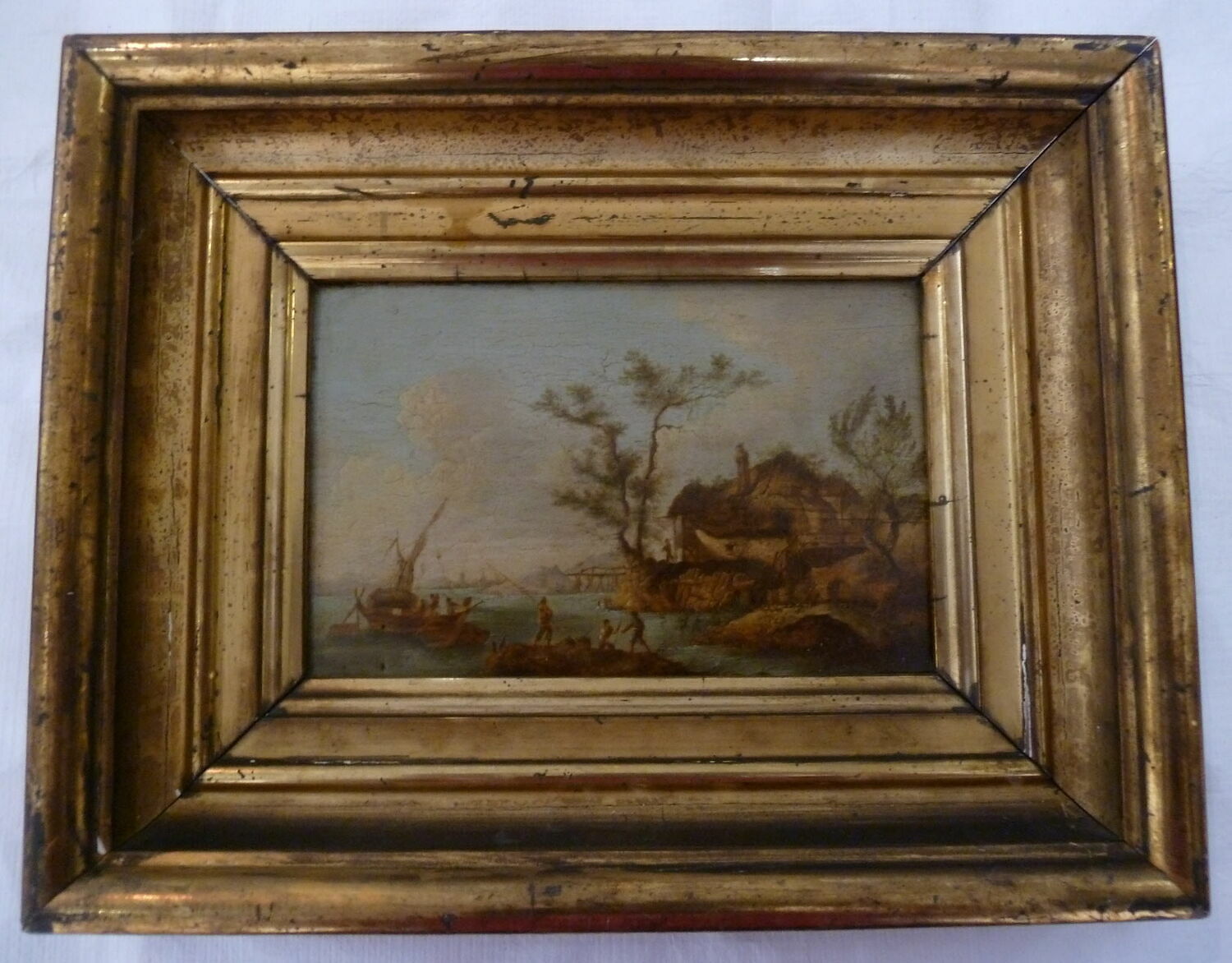 Paysage avec une barque, Desfriches, Aignan Thomas, XVIIIe siècle (1700 - 1800)
