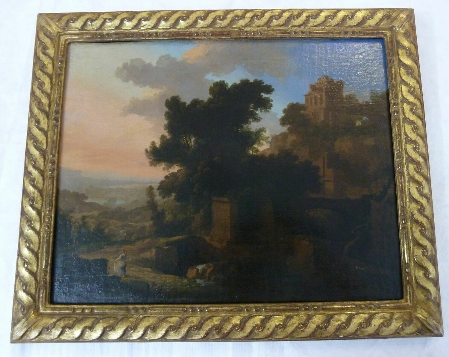 Paysage avec ruines et lavandières, Patel, Pierre Antoine, XVIIe siècle (1600 - 1700)