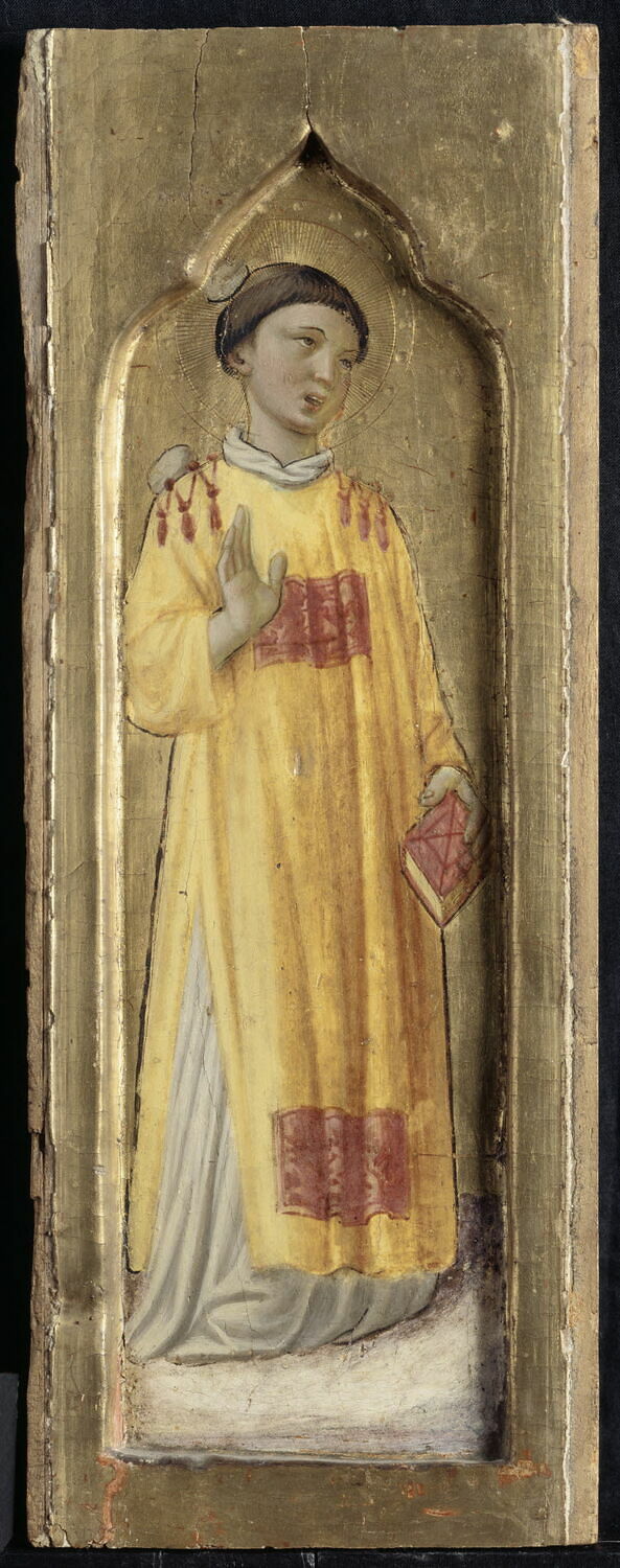 Panneaux du polyptyque de San Venanziano de Camerino : Saint Étienne, Niccolò di Liberatore, XVe siècle (1400 - 1500)