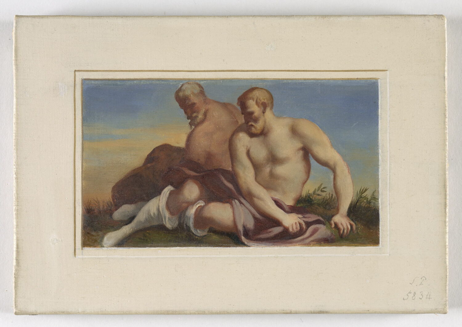 Deux hommes (dit autrefois "La Résolution"), Alaux, Jean, 2e quart du XIXe siècle (1834)