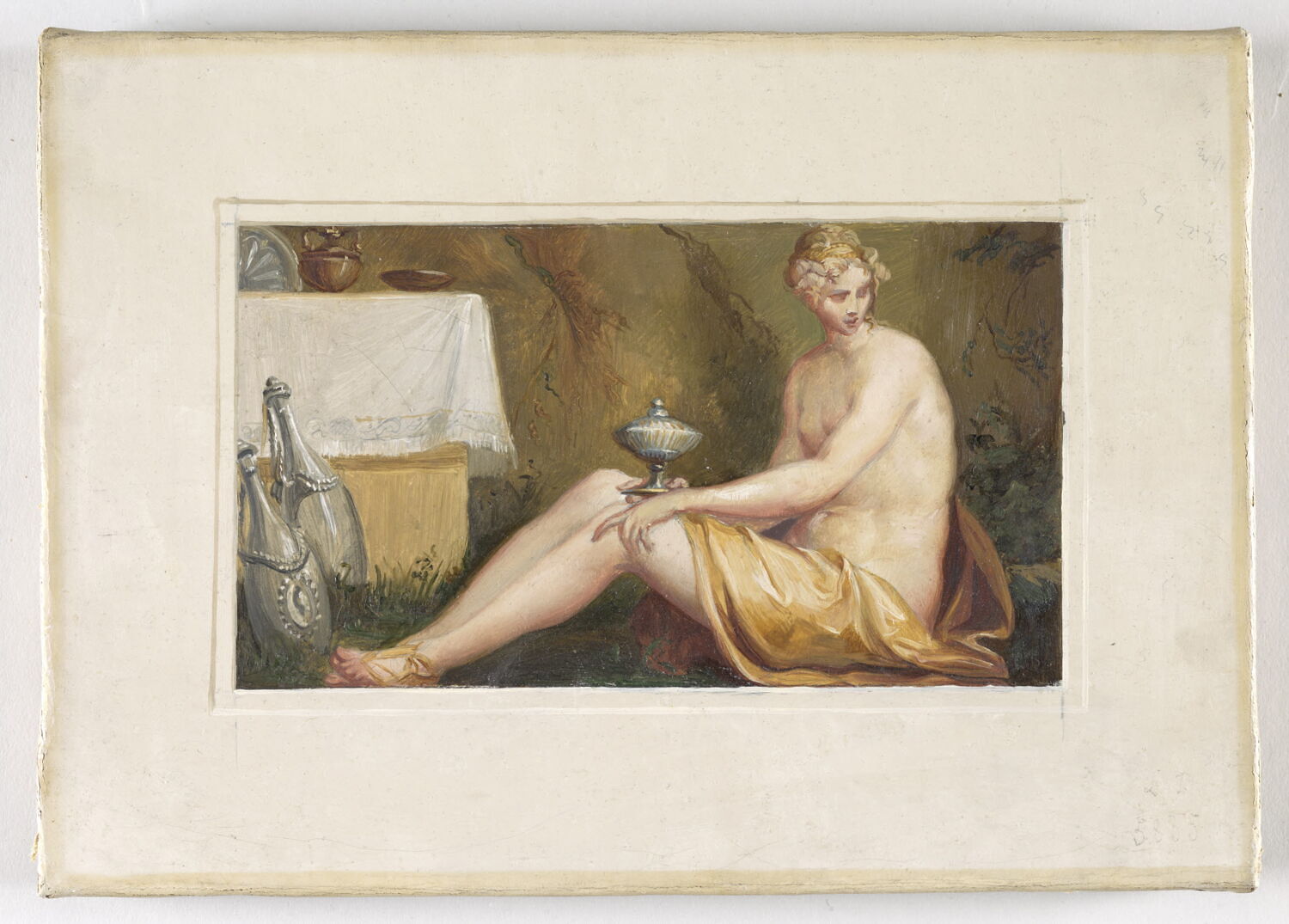 Femme tenant une coupe, dit autrefois "Hébé", Alaux, Jean, 2e quart du XIXe siècle (1834)