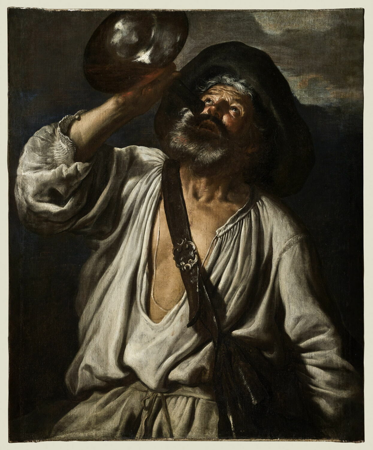 Paysan buvant à une bouteille, Fracanzano, Francesco, XVIIe siècle (1600 - 1700)