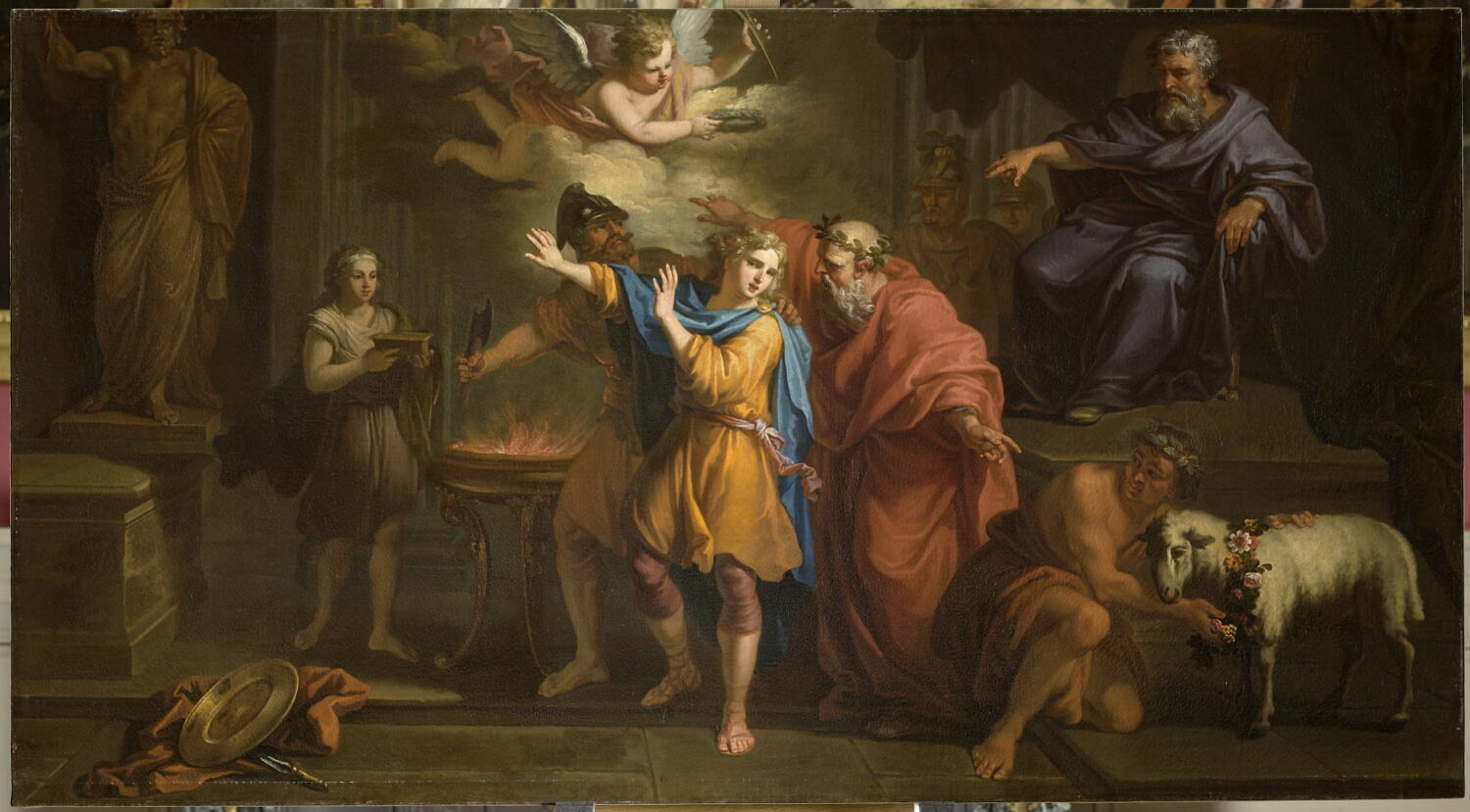 Jeune homme refusant de sacrifier aux faux dieux, Chéron, Louis, XVIIIe siècle (1700 - 1800)
