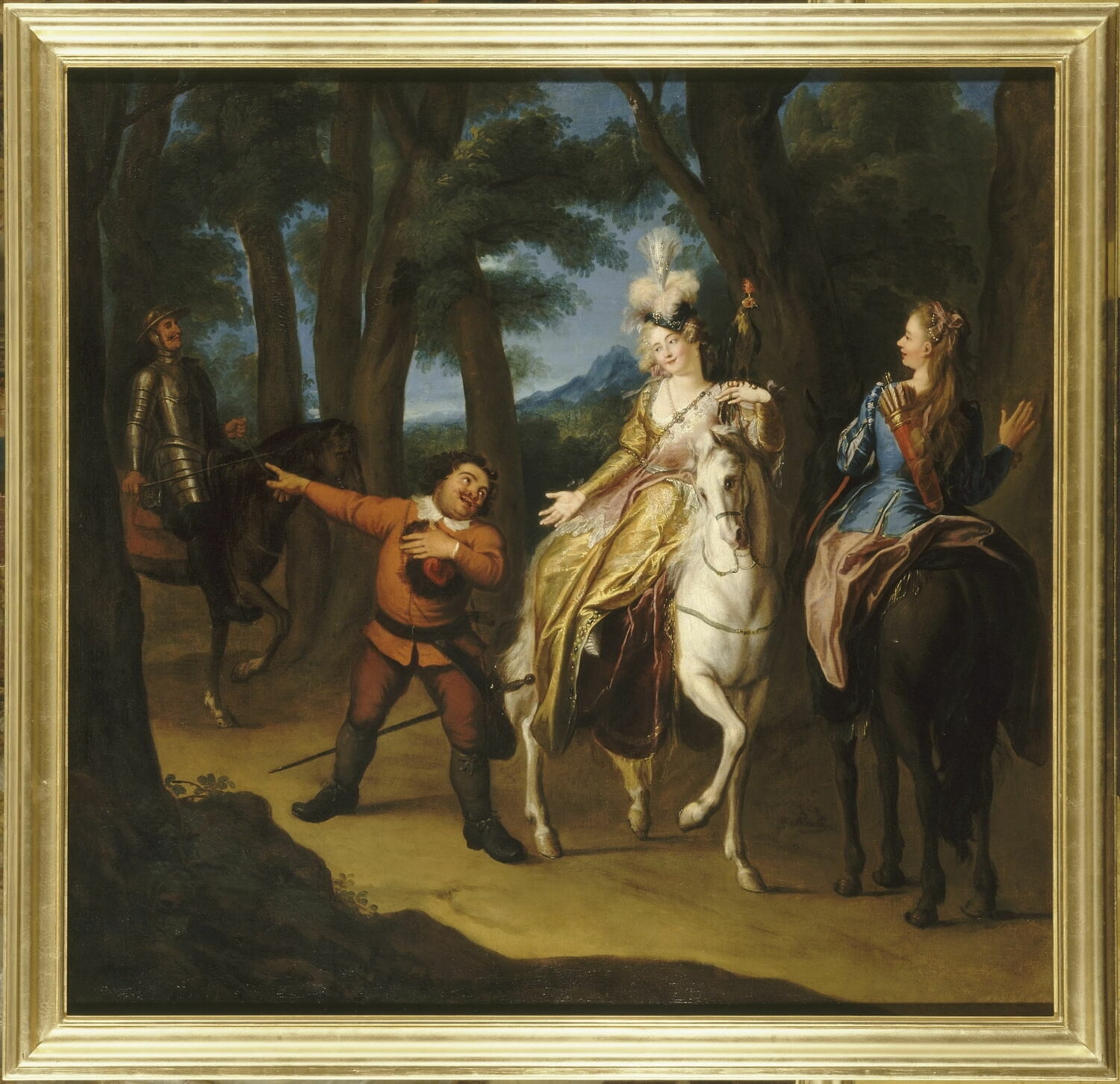 Don Quichotte fait demander par Sancho à la Duchesse la permission de la voir, Coypel, Charles-Antoine, 1e quart du XVIIIe siècle (1716)
