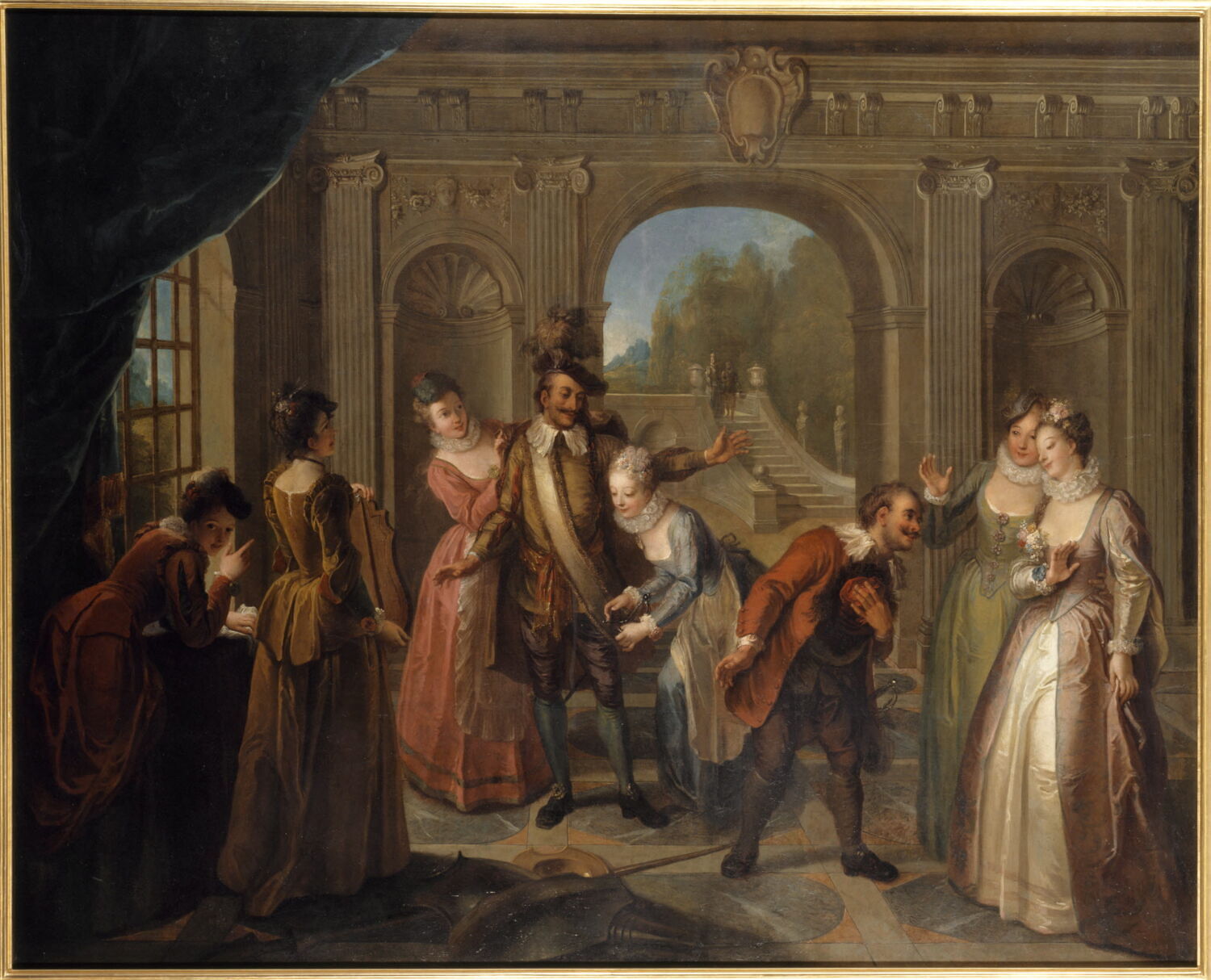 Don Quichotte est servi par les demoiselles de la Duchesse, Coypel, Charles-Antoine, 1e quart du XVIIIe siècle (1723)