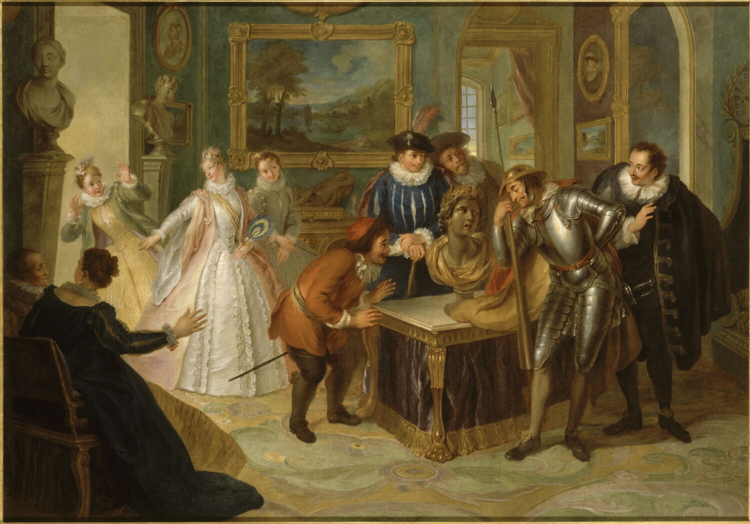 Don Quichotte consulte la tête enchantée chez Don Antonio Moreno, Coypel, Charles-Antoine, 2e quart du XVIIIe siècle (1732)