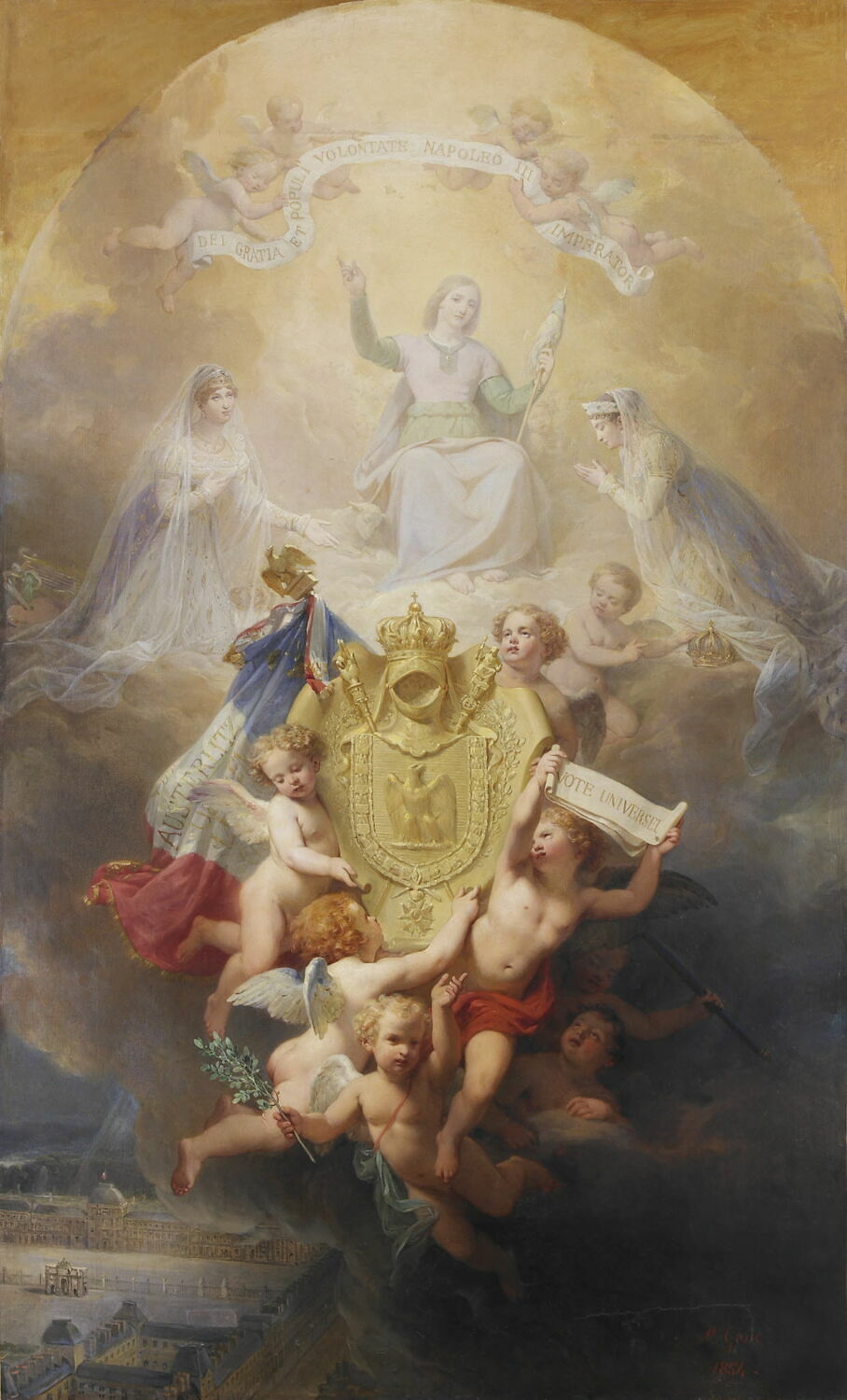Ex-voto à sainte Geneviève (Sainte Geneviève protégeant la France), France, XIXe siècle (1854)