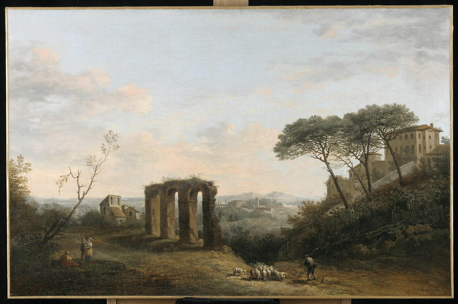 Paysage d'Italie avec aqueduc en ruines, Van Loo, César, XVIIIe siècle (1780)
