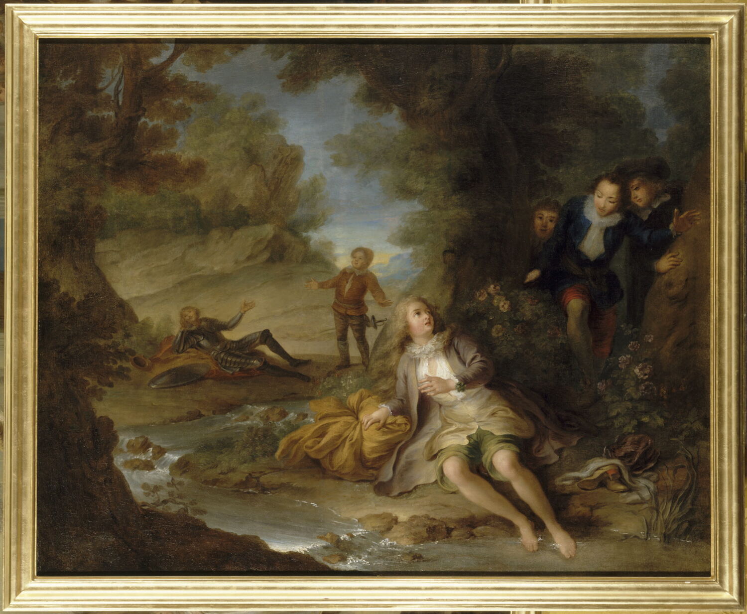 Le Curé et Cardenio rencontrent Dorothée habillée en berger, Coypel, Charles-Antoine, 2e quart du XVIIIe siècle (1734)