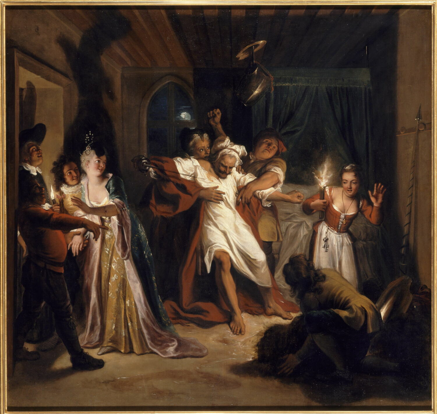 Don Quichotte endormi combat contre les outres, Coypel, Charles-Antoine, XVIIIe siècle (1716)