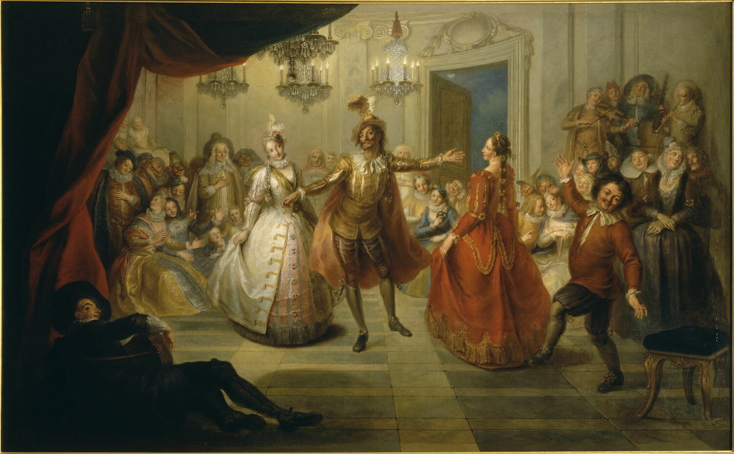 Don Quichotte au bal chez don Antonio Moreno, Coypel, Charles-Antoine, 2e quart du XVIIIe siècle (1731)