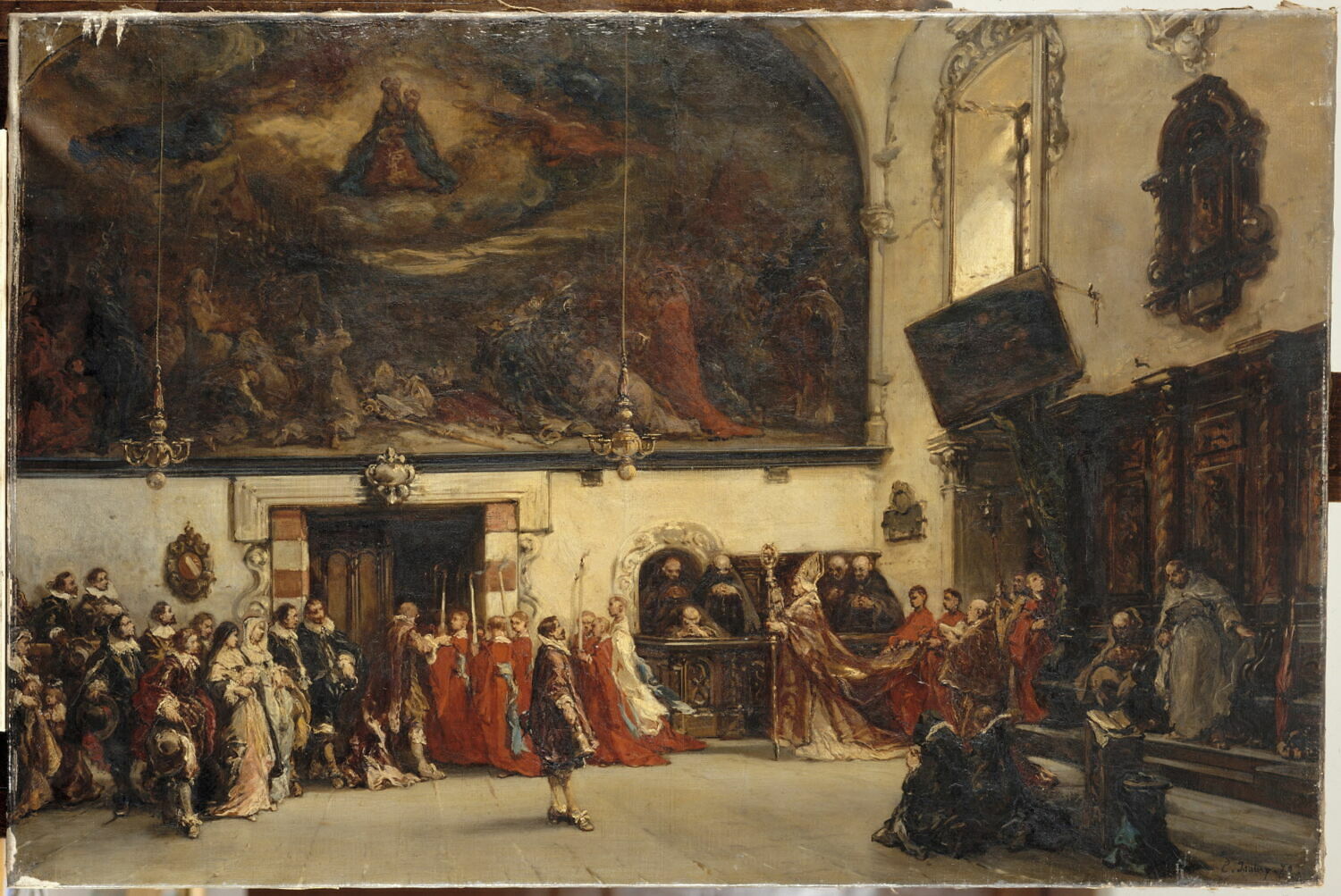 Procession dans une église, Isabey, Eugène, XIXe siècle (1870)