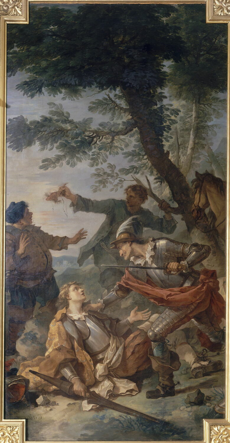 Don Quichotte et le chevalier des miroirs, Natoire, Charles-Joseph, XVIIIe siècle (1700 - 1800)