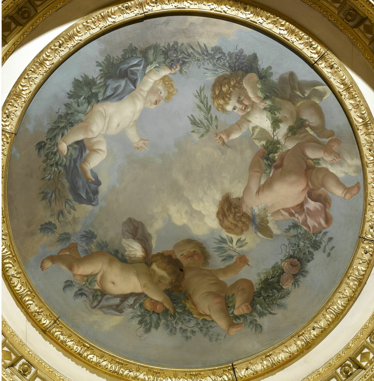 Cinq Amours au milieu des nuages, Lagrenée, Jean-Jacques, XVIIIe siècle (1775)